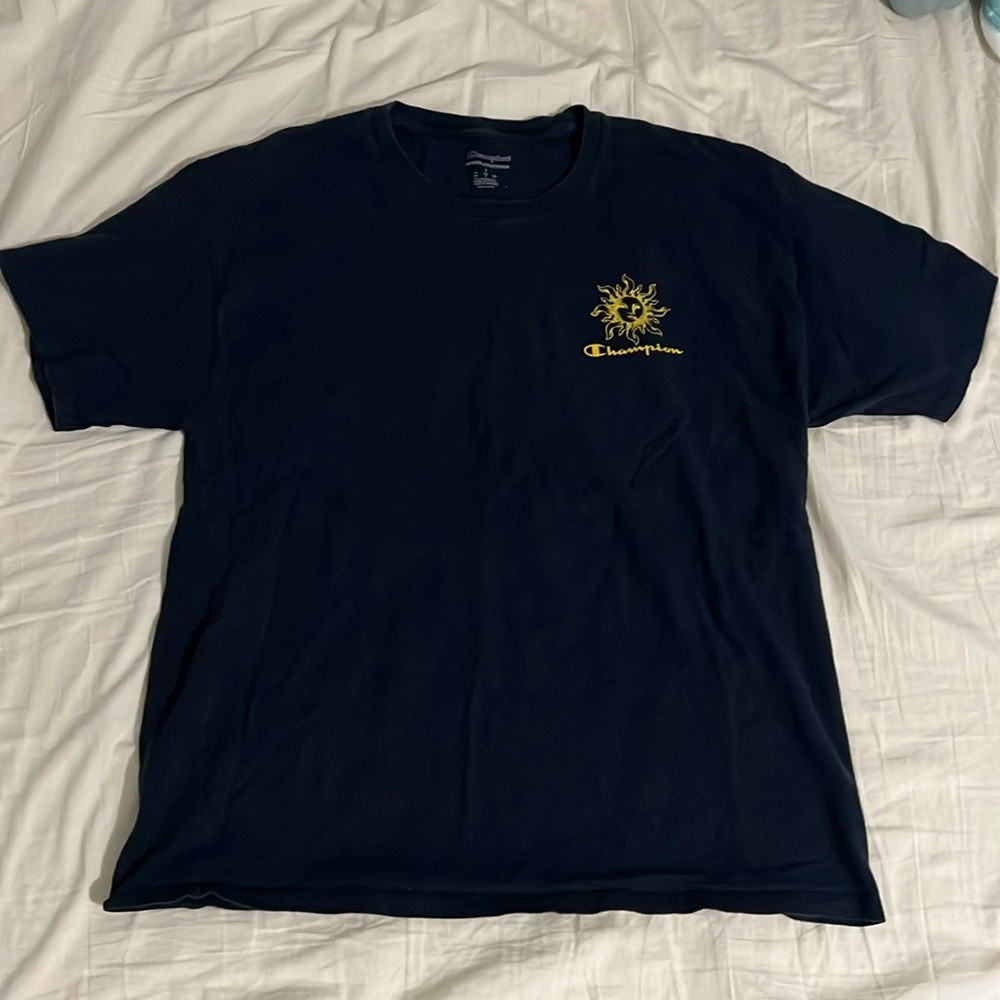 Champion, navy blue and yellow, size Large-true to size